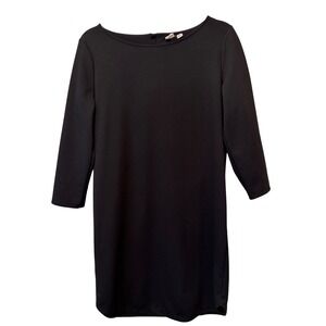 GAP Black Dress Boat Neck 3/4 Sleeve Knit Size M Chic Classic Comfortable
